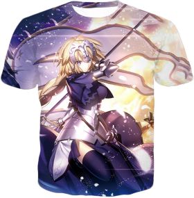 Fate Stay Night Awesome Ruler Jeanne dArc Apocrypha Action T-Shirt FSN078