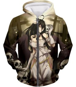 Overlord Beautiful Albedo Infatuated with Ainz Cool Promo Anime Graphic Zip Up Hoodie OL080