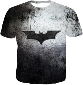 Peoples Justice Symbol Batman Logo Cool Scratched Grey T-Shirt BM083