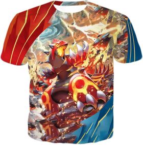 Awesome Legendary Red Blazing Groudon Action T-Shirt