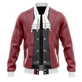 Ace Attorney Mitsurugi Reiji Red Suit Cosplay Varsity Jacket