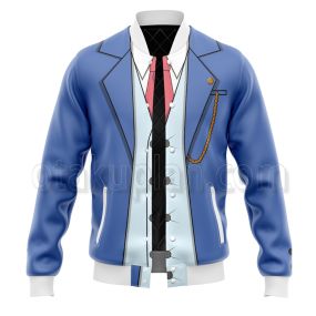 Ace Attorney Naruhodou Ryuuichi Blue Suit Cosplay Varsity Jacket