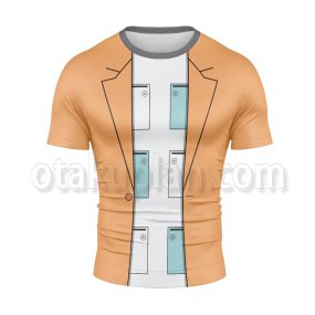 Ace Attorney Yahari Masashi Orange Cosplay Short Sleeve Compression Shirt