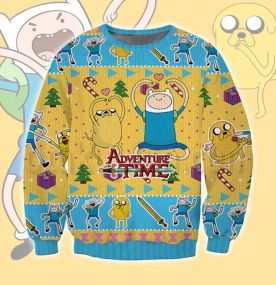 Adventure Time Finn Jake 2023 3D Printed Ugly Christmas Sweatshirt