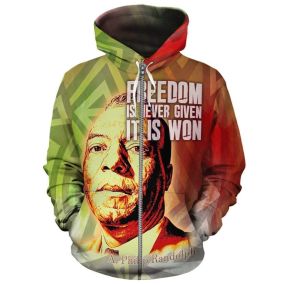 African BLM Hoodie Freedom Is Never Given Zip Hoodie