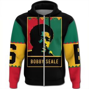 African Hoodie Bobby Seale Black History Month Style Zip Hoodie