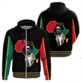 African Hoodie Bobby Seale Black History Month Zip Hoodie