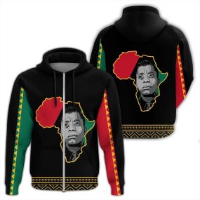 African Hoodie James Baldwin Black History Month Zip Hoodie