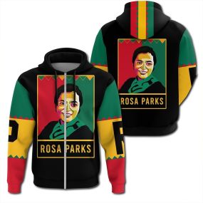African Hoodie Rosa Parks Black History Month Style Zip Hoodie