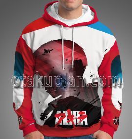 Akira Anime Painting Blue And Red Hoodie