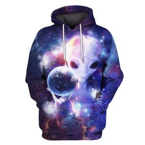 Alien Controlling Outerspace Hoodies