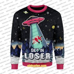 Alien Get In Loser 3D Print Ugly Christmas Sweatshirt