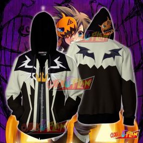 Kingdom Hearts Sora Halloween Town Hoodie Cosplay Jacket Zip Up