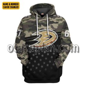 Anaheim Ducks Gift For Veterans Custom Name Custom Number T-Shirt Hoodie