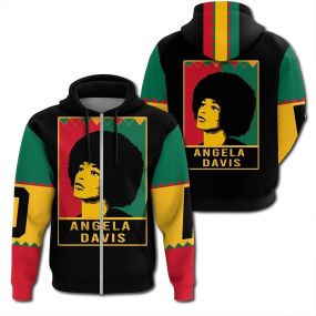 Angela Davis Black History Month Style Zip Hoodie