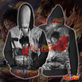 Angry Luffy Zip Up Hoodie