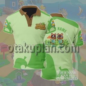Animal Crossing New Horizons Green Custom Name Polo Shirt