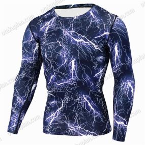 Army Camouflage Long Sleeve Lightning Compression Shirt For Men