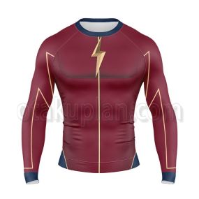 Arrowverse The Flash Jay Garrick Long Sleeve Rash Guard Compression Shirt