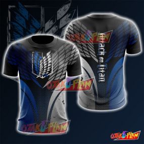 Attack On Titan Blue And Black T-Shirt