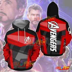 Avenge Heros Red All Over Print Pullover Hoodie
