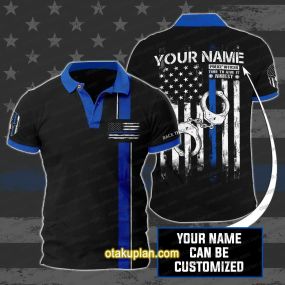 Back The Blue Thin Blue Line Custom Name Polo Shirt