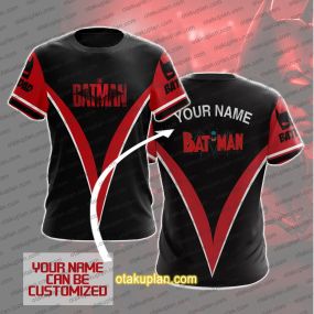 Batman BatDad Red And Black Custom Name T-shirt