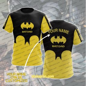 Batman BatDad Yellow And Black Custom Name T-shirt