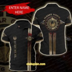 Battlestar Galactica Gold Custom Name Polo Shirt