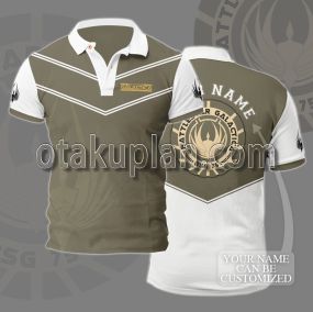 Battlestar Galactica Gold White Custom Name Polo Shirt
