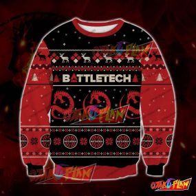 Battletech Draconis Knitting Pattern 3D Print Ugly Christmas Sweatshirt