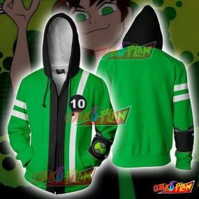 Ben 10 Green Costume Zip Up Hoodie Jacket