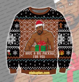 Big Package Barry Wood Meme Ugly Christmas Sweatshirt