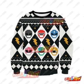 Black Ranger Power Rangers 3D Print Ugly Christmas Sweatshirt