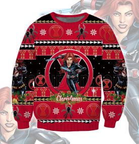Black Widow 2023 3D Printed Ugly Christmas Sweatshirt