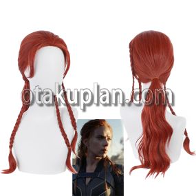 Black Widow 3 Natasha Red Pigtail Cosplay Wigs