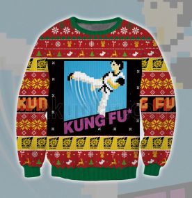 Cartridge Art Kung Fu 3D Printed Ugly Christmas Sweatshirt
