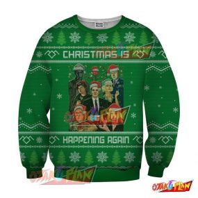 Christmas New Year Winter Is Happening Again 3D Print Ugly Christmas Sweatshirt Green