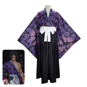 Anime Demon Slayer Kokushibo Tsugikuni Michikatsu Kimono Halloween Cosplay Costumes