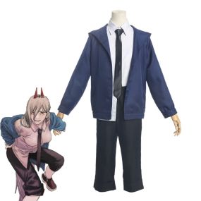 Anime Chainsaw Man Power Blue Fullset Cosplay Costumes