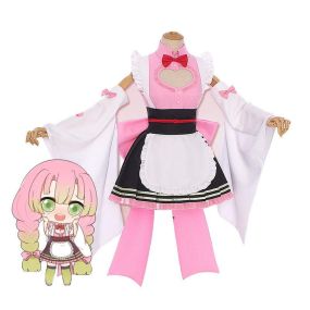 Anime Demon Slayer Kanroji Mitsuri Kimono Maid Outfit Cosplay Costumes