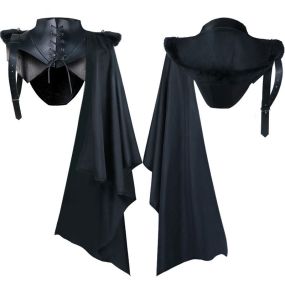 Halloween Party Medieval Retro Shawl Demon Vampire Dress Up Cloak Cosplay Costume