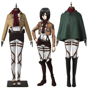 Anime Attack on Titan Mikasa Ackerman Training Corps Uniform Set Cosplay Costume