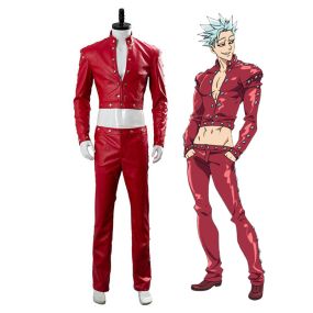 Anime The Seven Deadly Sins Ban Red Jacket Suit Cosplay Costume