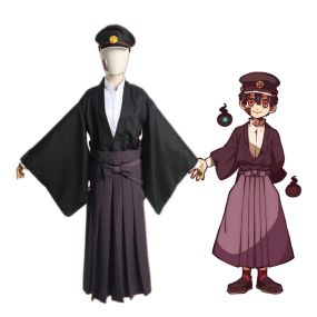 Anime TBHK Toilet-bound Hanako-kun Yugi Tsukasa Kimono Uniform Cosplay Costume with Hat