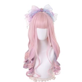 Rainbow Candy Wigs Pink Long Lolita Wig
