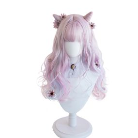 Rainbow Candy Wigs pink, purple Long Lolita Wig