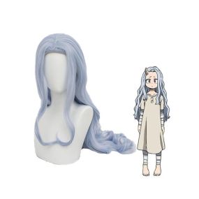Anime MHA Eri Long Curly Light Blue Cosplay Wigs