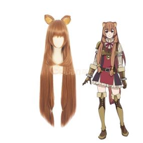 Anime The Rising Of The Shield Hero Raphtalia Long Straight Brown Cosplay Wig