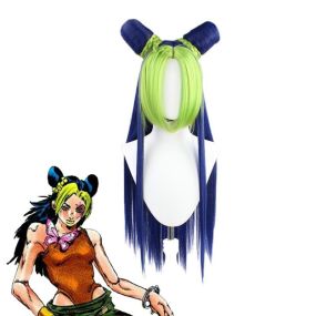 Anime Bizarre Adventure Stone Ocean Jolyne Cujoh Long Blue Mixed Green Cosplay Wigs